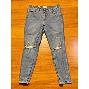 Universal Threads Button-Up Distressed Jeans - High Rise Skinny - Size 14 (32R)